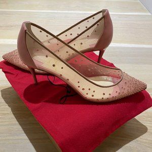 Christian Louboutin Pumps - Patent Rete Strass Follies 70mm in Guimauve